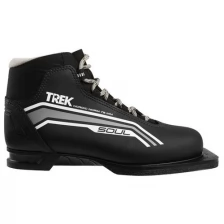 Ботинки лыжные TREK Soul NN75 ИК, цвет чёрный, лого серый, размер 36